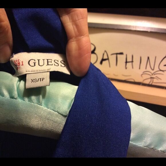 Guess dress XS royal blue, neck wrap. Stretchy. - Picture 10 of 11